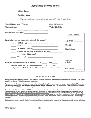 Visitor Registration Form
