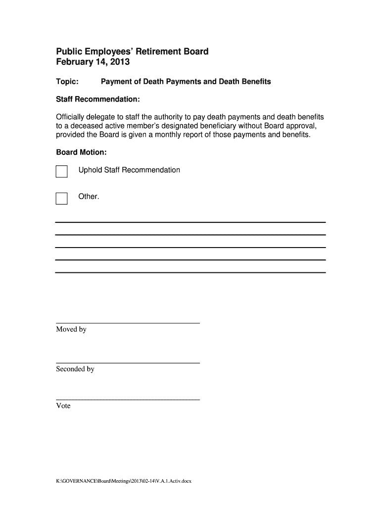 Topic Payment of Death Payments and Death Benefits - mpera mt Preview on Page 1