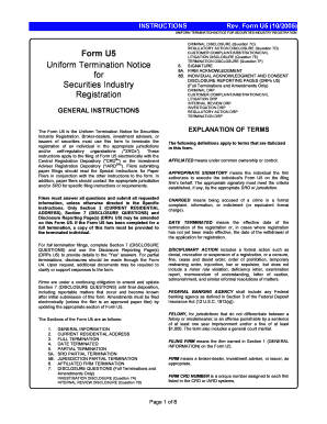 Form U5 Uniform Termination Notice