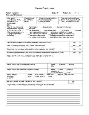 Therapist Questionnaire