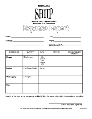 Expense Report Form - doi ne