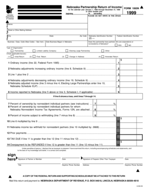 Nebraska Partnership Return of Income Form 1065N