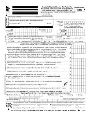 Nebraska Resident Income Tax Return 1040NS