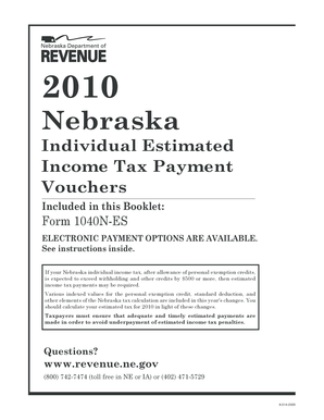 Nebraska Individual Estimated Income Tax Payment Voucher