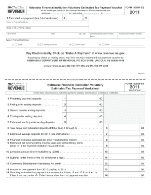 Nebraska Financial Institution Voluntary Estimated Tax Payment Voucher