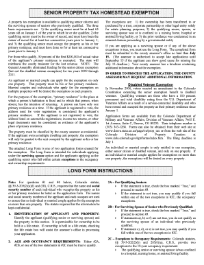 Colorado Senior Property Tax Homestead Exemption