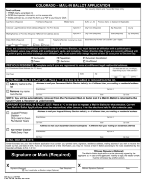 Colorado Mail-In Ballot Application