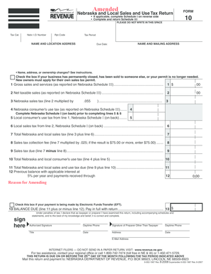 Nebraska Sales and Use Tax Return