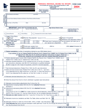 Nebraska Individual Income Tax Return Form 1040N