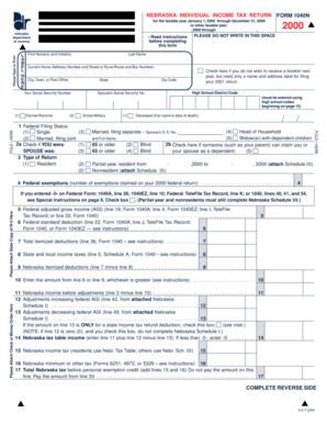Nebraska Individual Income Tax Return Form 1040N