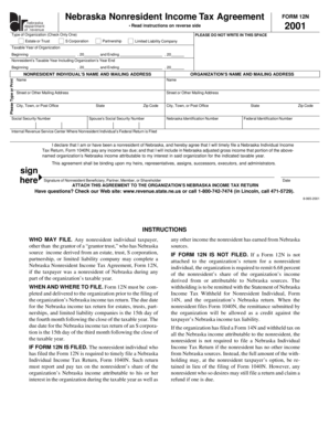 Nebraska Nonresident Income Tax Agreement Form 12N