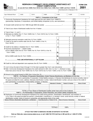 Nebraska Community Development Assistance Act Form CDN
