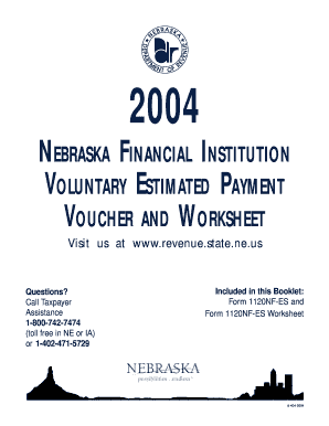 Nebraska Financial Institution Voluntary Estimated Tax Payment Voucher