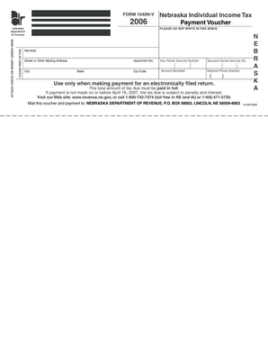 Nebraska Form 1040N-V Tax Payment Voucher