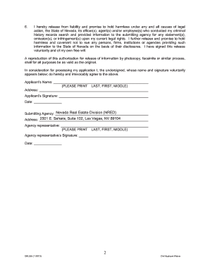 Nevada Real Estate Division Form