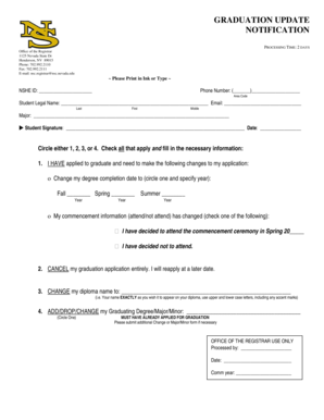 Graduation Update Notification