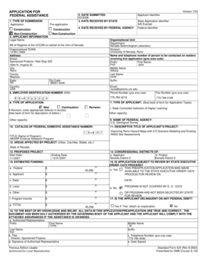 Federal Assistance Application Form