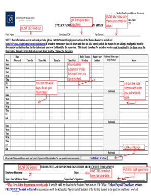 STUDENT EMPLOYEE HOURLY TIME SHEET **This form is for ... - unr