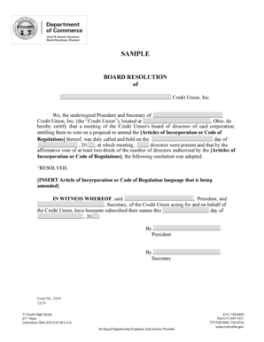 Board Resolution Template