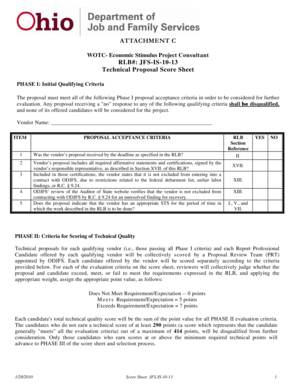 ATTACHMENT C RLB#: JFS-IS-10-13 Technical Proposal Score ... - jfs ohio