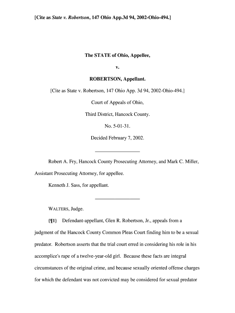 Robertson, 180 Ohio App - sconet state oh Preview on Page 1