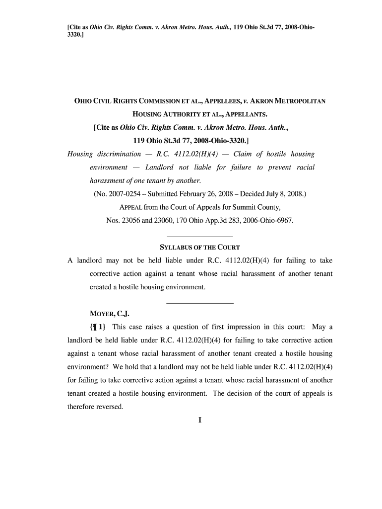 Ohio Civ Rights Comm v Akron Metro Hous Auth - Supreme Court - supremecourt ohio Preview on Page 1