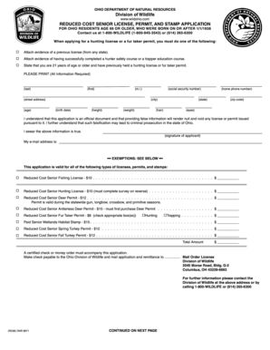 Ohio Senior License and Permit Application
