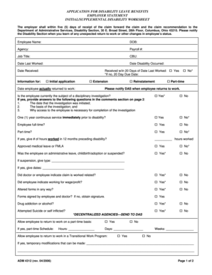 Ohio Disability Leave Benefits Application