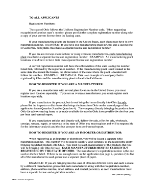 Ohio Bedding and Furniture Registration Form