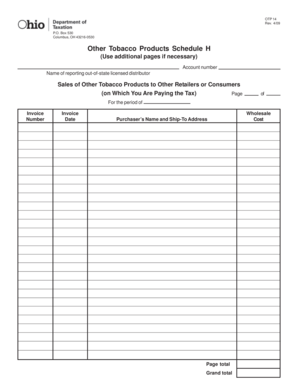 Ohio OTP 14 Schedule H Form