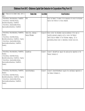 Oklahoma Form 561C - Capital Gain Deduction