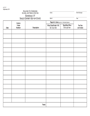 Oklahoma Alcohol Tax Form 1F