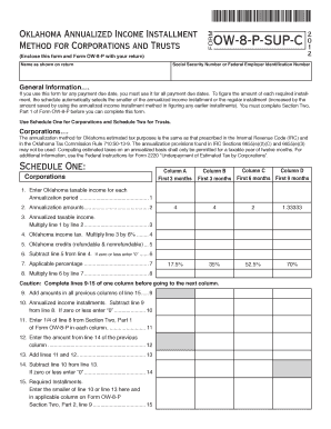 Oklahoma Annualized Income Installment Form