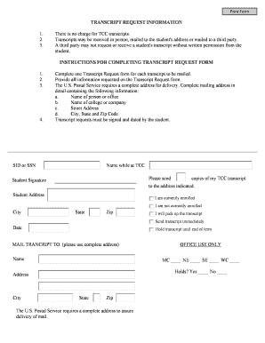 Transcript Request Form