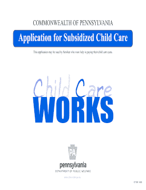 Pennsylvania Subsidized Child Care Application
