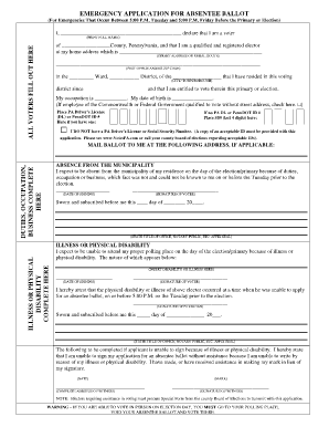 Emergency Application for Absentee Ballot