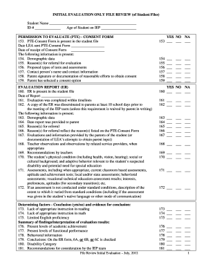 Student Evaluation Consent Form
