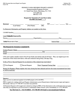 Pennsylvania Keystone Loan Extension Request