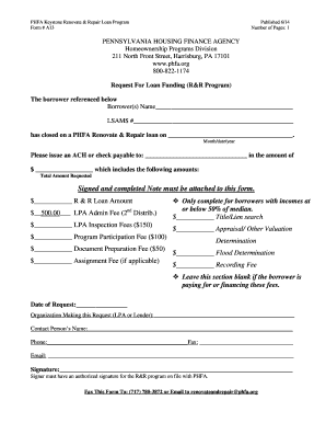 PHFA Keystone Renovate & Repair Loan Request Form