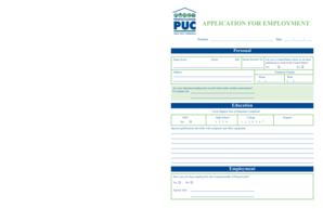 Public Utility Commission Employment Application