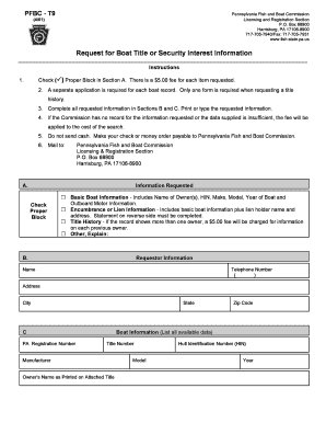 Pennsylvania Boat Title Request Form