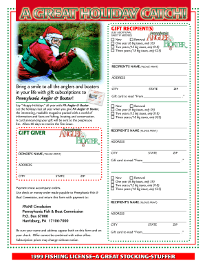 Pennsylvania Angler & Boater Gift Subscription Form