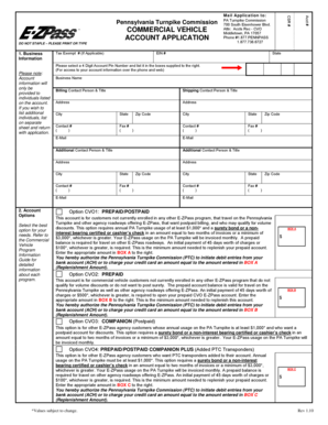 Pennsylvania Turnpike Commission Commercial Vehicle Application
