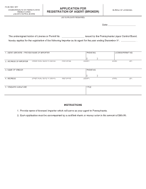 Pennsylvania Agent Registration Form