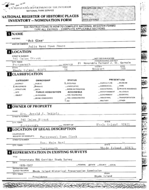 National Register of Historic Places Nomination Form