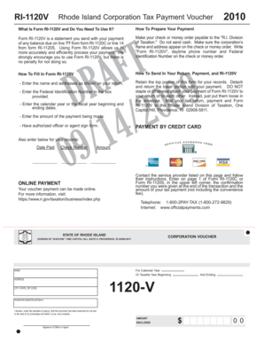 Rhode Island Corporation Tax Payment Voucher