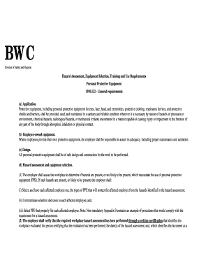 OSHA PPE Hazard Assessment Form