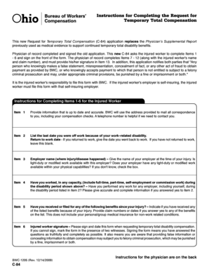 Request for Temporary Total Compensation C-84