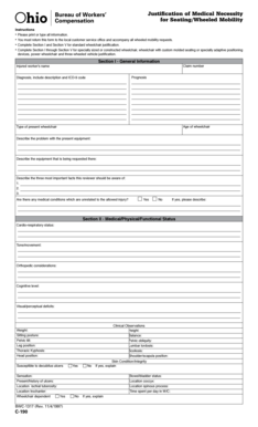 Justification of Medical Necessity for Seating/Wheeled Mobility