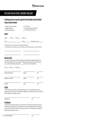 High School Concurrent Enrollment Application